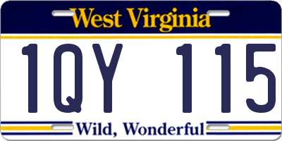 WV license plate 1QY115