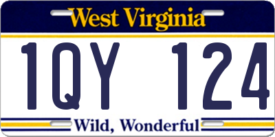 WV license plate 1QY124