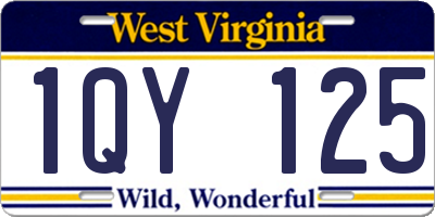 WV license plate 1QY125