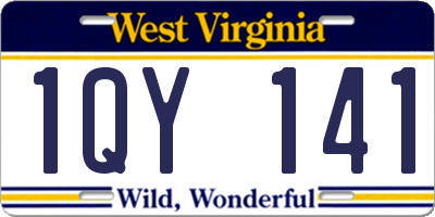 WV license plate 1QY141