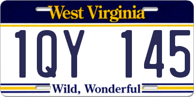 WV license plate 1QY145