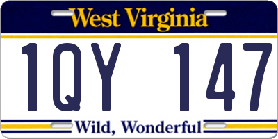 WV license plate 1QY147