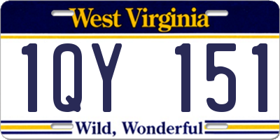 WV license plate 1QY151