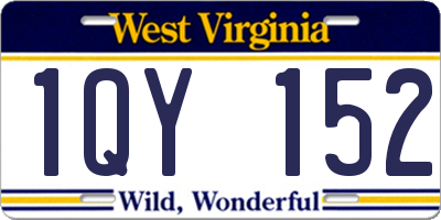 WV license plate 1QY152