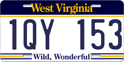 WV license plate 1QY153