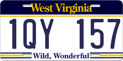 WV license plate 1QY157
