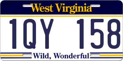 WV license plate 1QY158