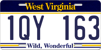 WV license plate 1QY163