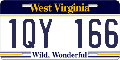 WV license plate 1QY166