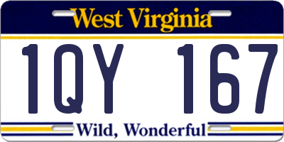 WV license plate 1QY167