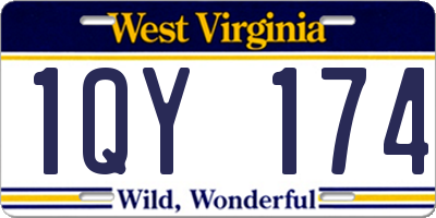 WV license plate 1QY174