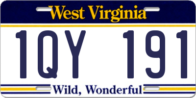 WV license plate 1QY191
