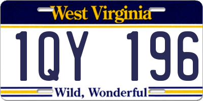 WV license plate 1QY196