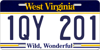 WV license plate 1QY201