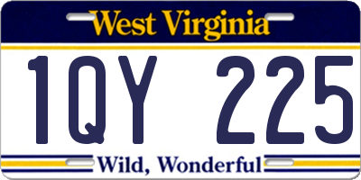 WV license plate 1QY225