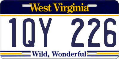 WV license plate 1QY226