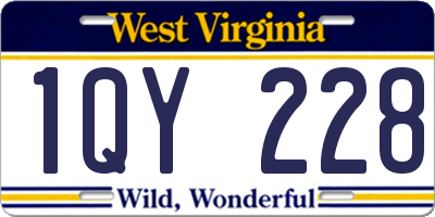WV license plate 1QY228