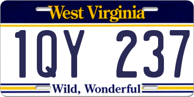 WV license plate 1QY237