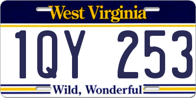 WV license plate 1QY253