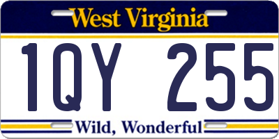 WV license plate 1QY255