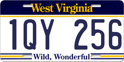 WV license plate 1QY256