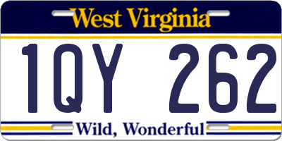 WV license plate 1QY262
