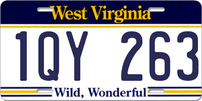 WV license plate 1QY263
