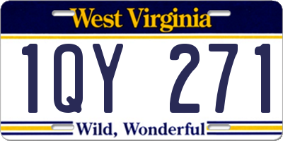 WV license plate 1QY271