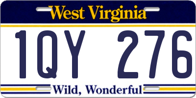 WV license plate 1QY276