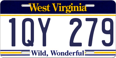WV license plate 1QY279