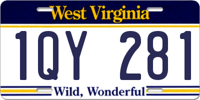 WV license plate 1QY281