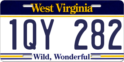 WV license plate 1QY282