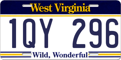 WV license plate 1QY296