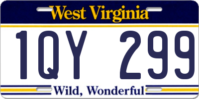 WV license plate 1QY299