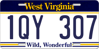 WV license plate 1QY307
