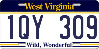 WV license plate 1QY309