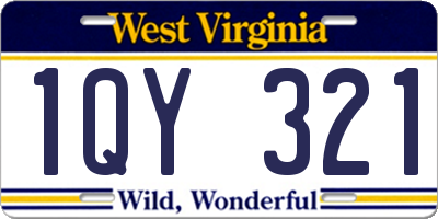 WV license plate 1QY321
