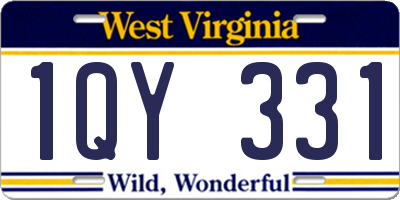 WV license plate 1QY331