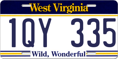 WV license plate 1QY335