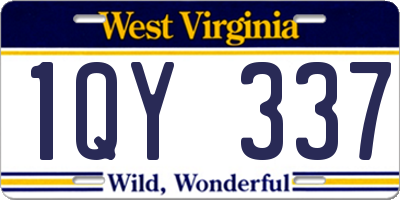 WV license plate 1QY337