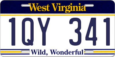 WV license plate 1QY341