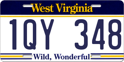 WV license plate 1QY348