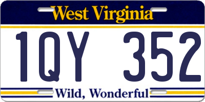 WV license plate 1QY352