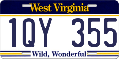 WV license plate 1QY355