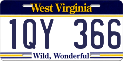 WV license plate 1QY366