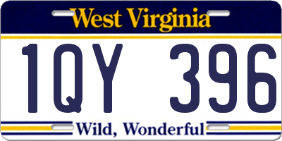 WV license plate 1QY396
