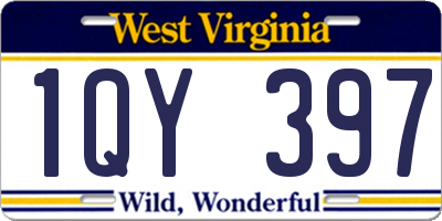 WV license plate 1QY397