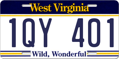 WV license plate 1QY401