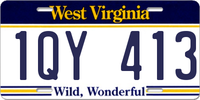 WV license plate 1QY413