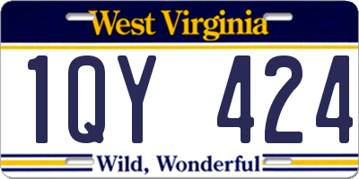 WV license plate 1QY424